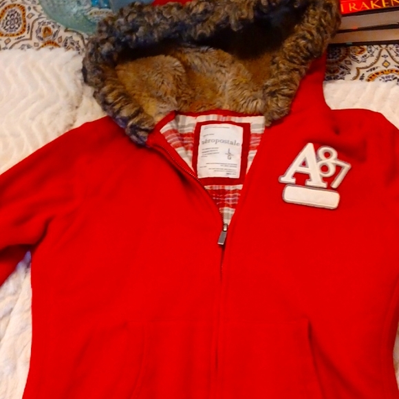 Aeropostale Tops Aeropostale Zip Up Hoodie With Fur Lined Hood Poshmark